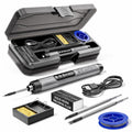 Cordless Soldering Iron Kit, USB Rechargeable Portable Cordless Soldering Iron,LED Light and LCD Digital Adjustable Temperature, Soldering Iron for Electric Repairs, DIY(Gray)
