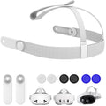 Replacement Head Strap for Meta Quest 2/3/3S,Original Oculus Quest 3/3S/2 Comfort Headband,3 Pairs Thumbstick Caps Included,Adjustable & Breathable Design-VR Head Strap Accessories