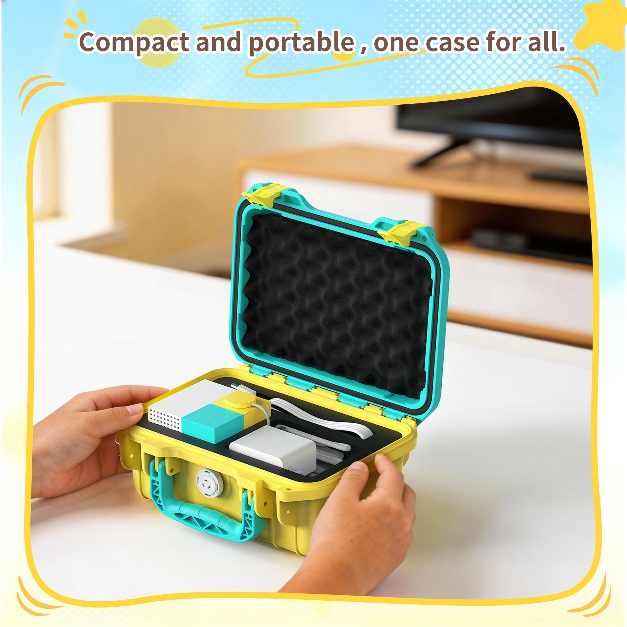Travel Case for Nex Playground Active Play System, Hard Carrying Storage Bag for Indoor Family Game Console with Handle, Nex Game Play System Accessories Organizer