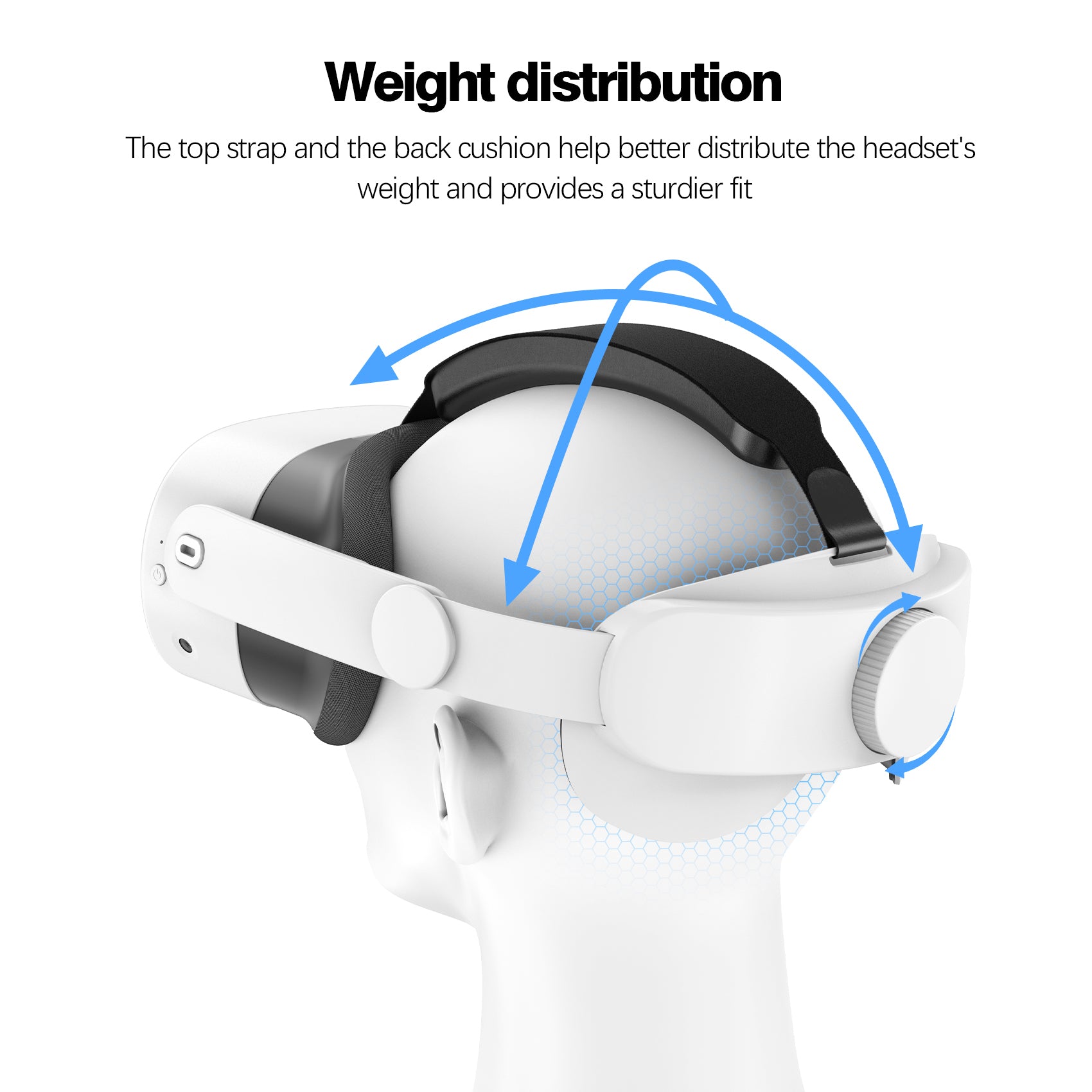 Head Strap Compatible with Oculus Quest 3S,Meta Quest 3S Accessories Adjustable Elite Strap Replacement for Enhanced Comfort Support and Gaming Immersion in VR(White)