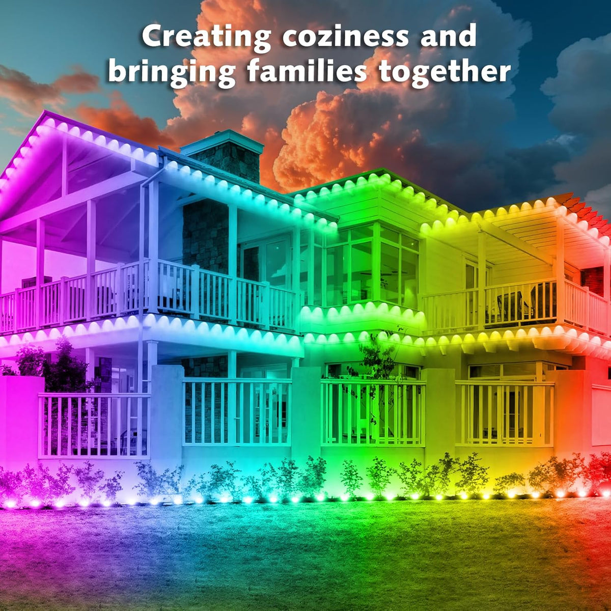 Prociv Permanent Outdoor Lights Waterproof, 50FT 50LEDs Eaves Lights APP & Remote Control, Color Changing Outdoor Lights with DIY Modes for for Party, Daily, Halloween, Christmas, Garden