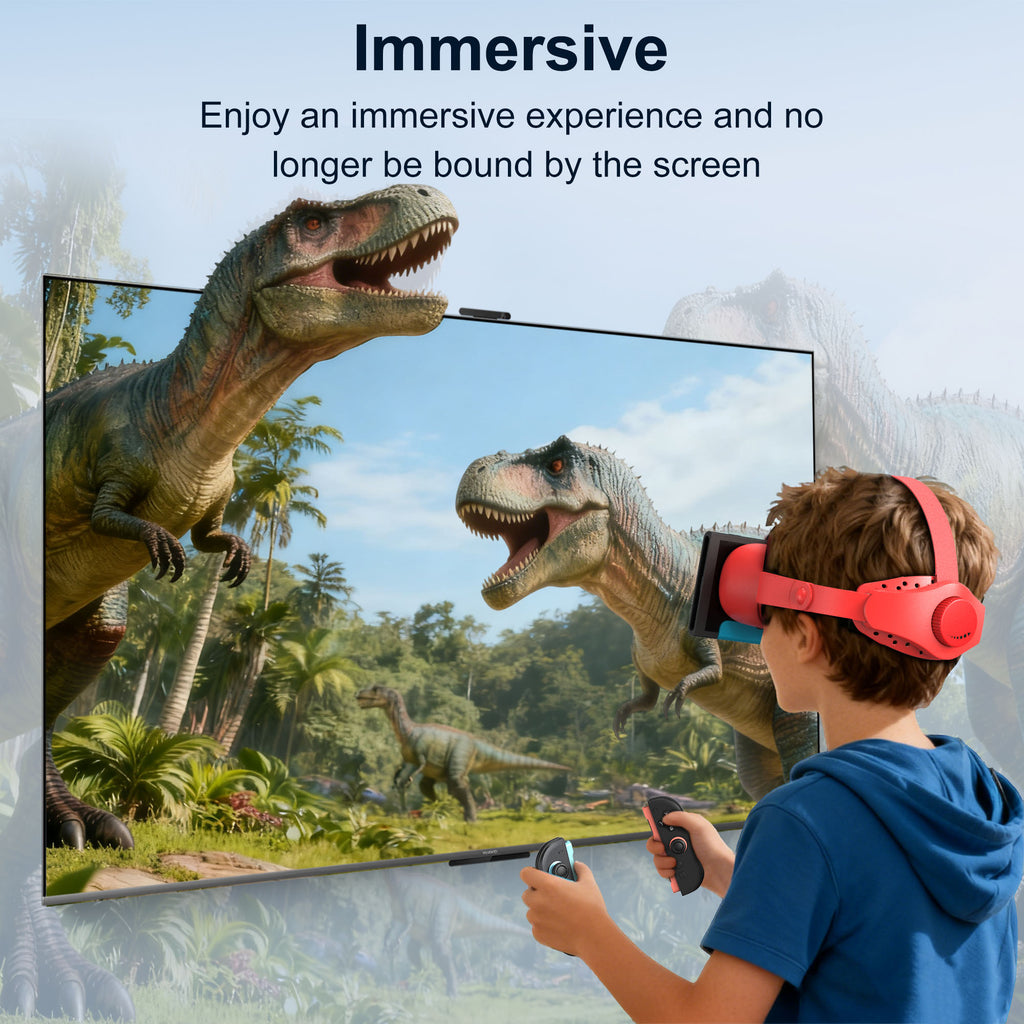 Newest VR Headset for Nintendo Switch 2 Model, 3D VR Glasses with Adjustable Lens for Virtual Reality Gaming Experience, Switch VR Labo Goggles Adjustable Headset for Nintendo Switch 2,Red