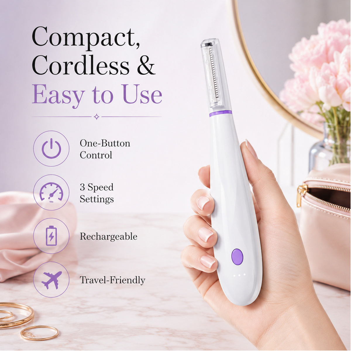 Dermaplane Razor, Sonic Dermaplaning Tool for Peach Fuzz Removal & Facial Hair, Rechargeable Facial Exfoliation Device with LED Light, 3 Speeds, 8 Blades & 2 Microsmooth Exfoliation Tips,White