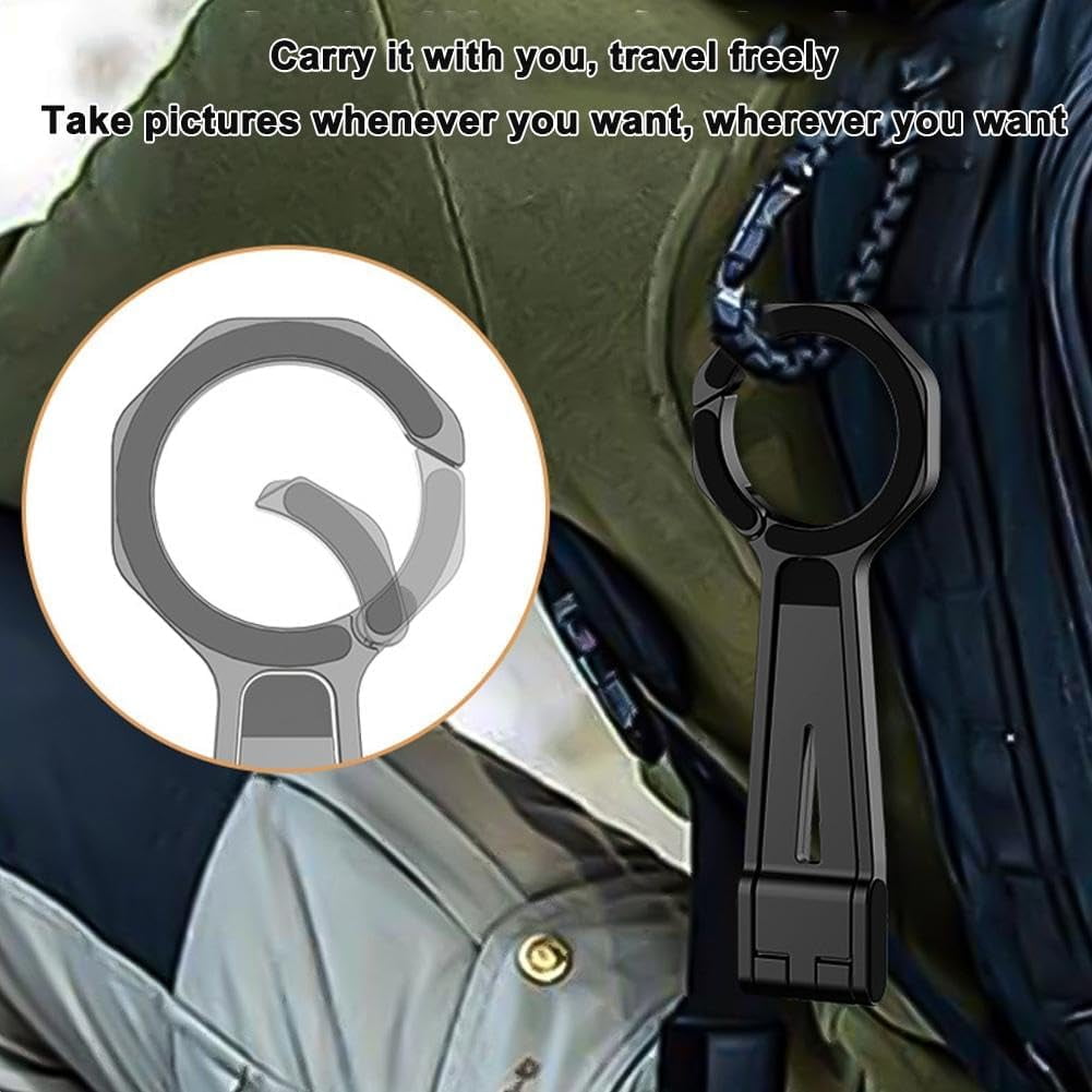 Magnetic Phone Tripod Stand Rotating Phone Tripod Mount with Spring Buckle Multi Angle Tri Fold Cell Phone Holder Handheld Phone Grip for Streaming Vlog