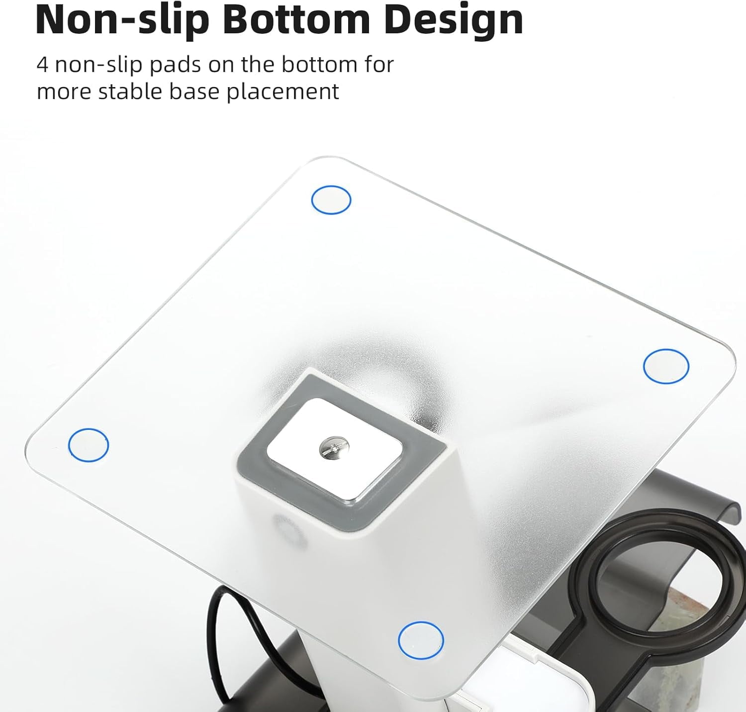 VR Stand Headset Charging Dock for Quest 3S/Quest 3/Quest 2 VR Headset Display Stand and Stable Bracket Storage Base Bottom RGB LED Light