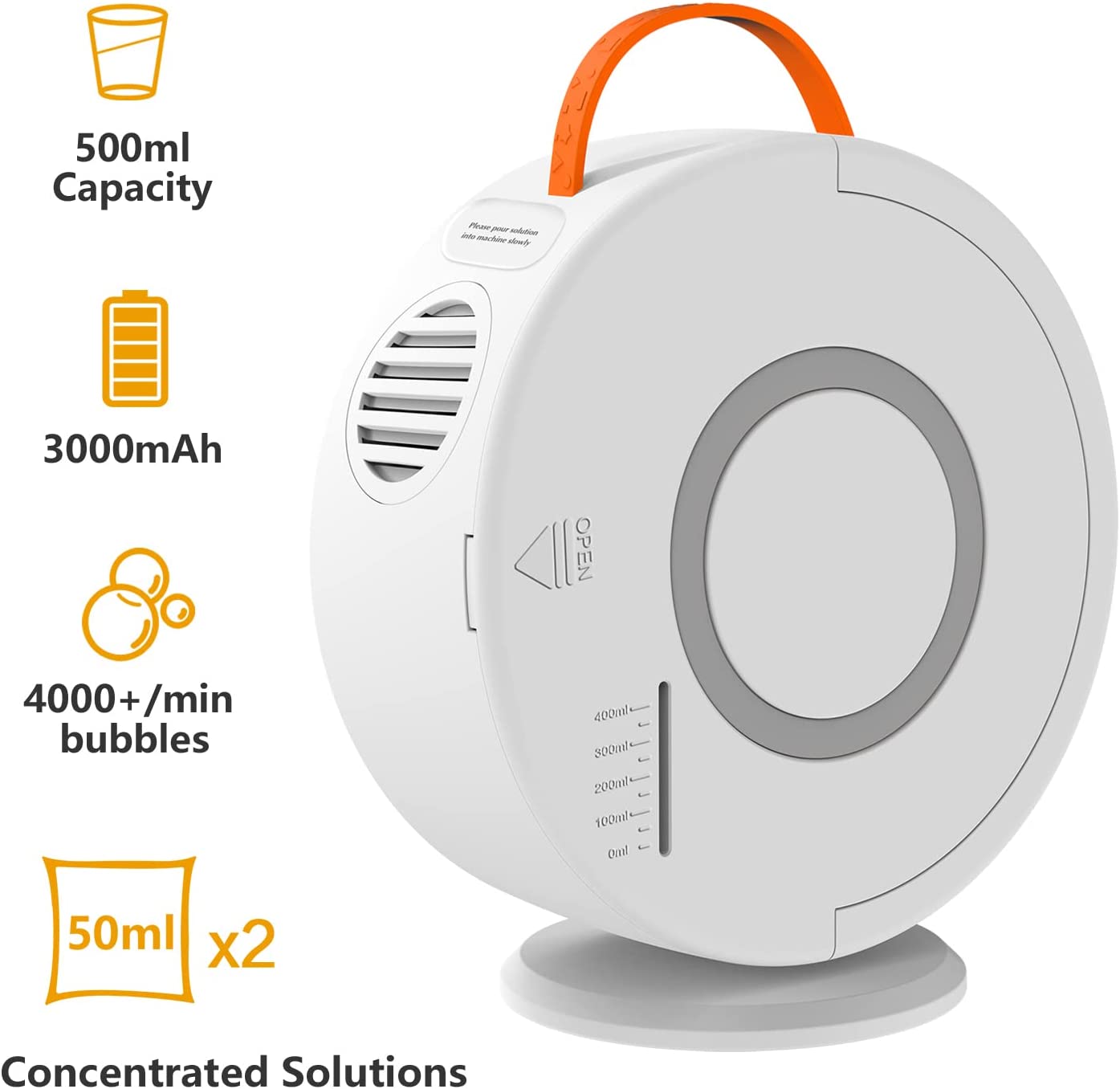 Bubble Machine for Kids Automatic Bubble Blower Rechargeable Auto Rotatable Portable Bubble Maker Electric Bubbles Toy Electric Bubbles Toy for 3 4 5 Year Old Outdoor Wedding Party Gifts