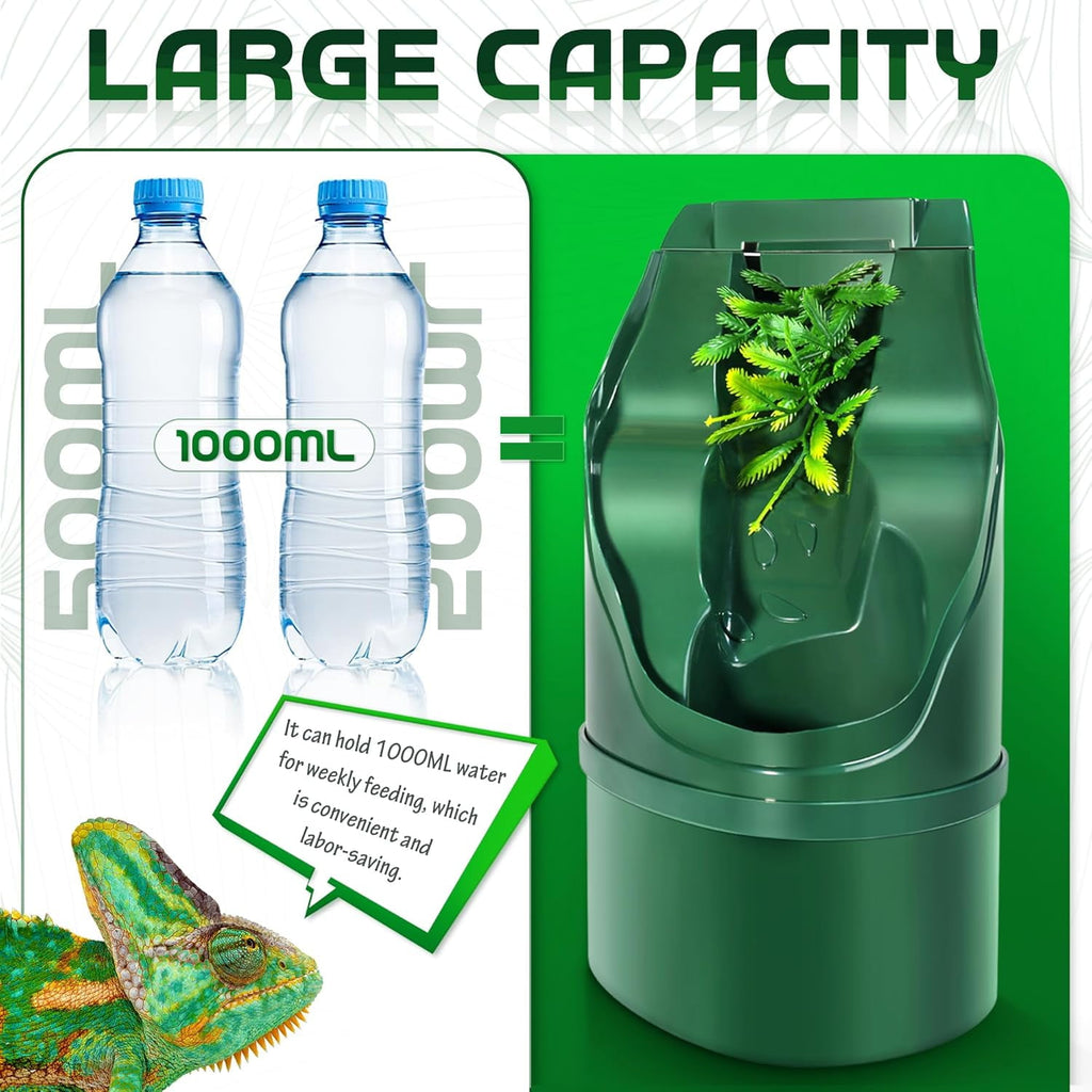 Reptile Water Fountain Reptile Drinking Fountain Water Dispenser with Activated Carbon Filtration Reptile Terrarium Water Dispenser for Amphibians Lizard Turtle Snake Bearded Frog Gecko