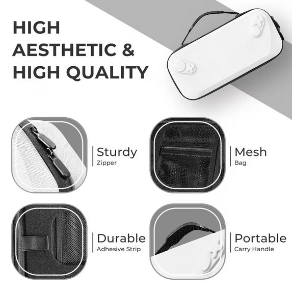 Hard Carrying Case for ROG XBOX Ally X /Ally, Protective Hard Shell Carry Case for Handheld Gaming Console & Accessories, Portable Travel Bag for Xbox Rog Ally X - White
