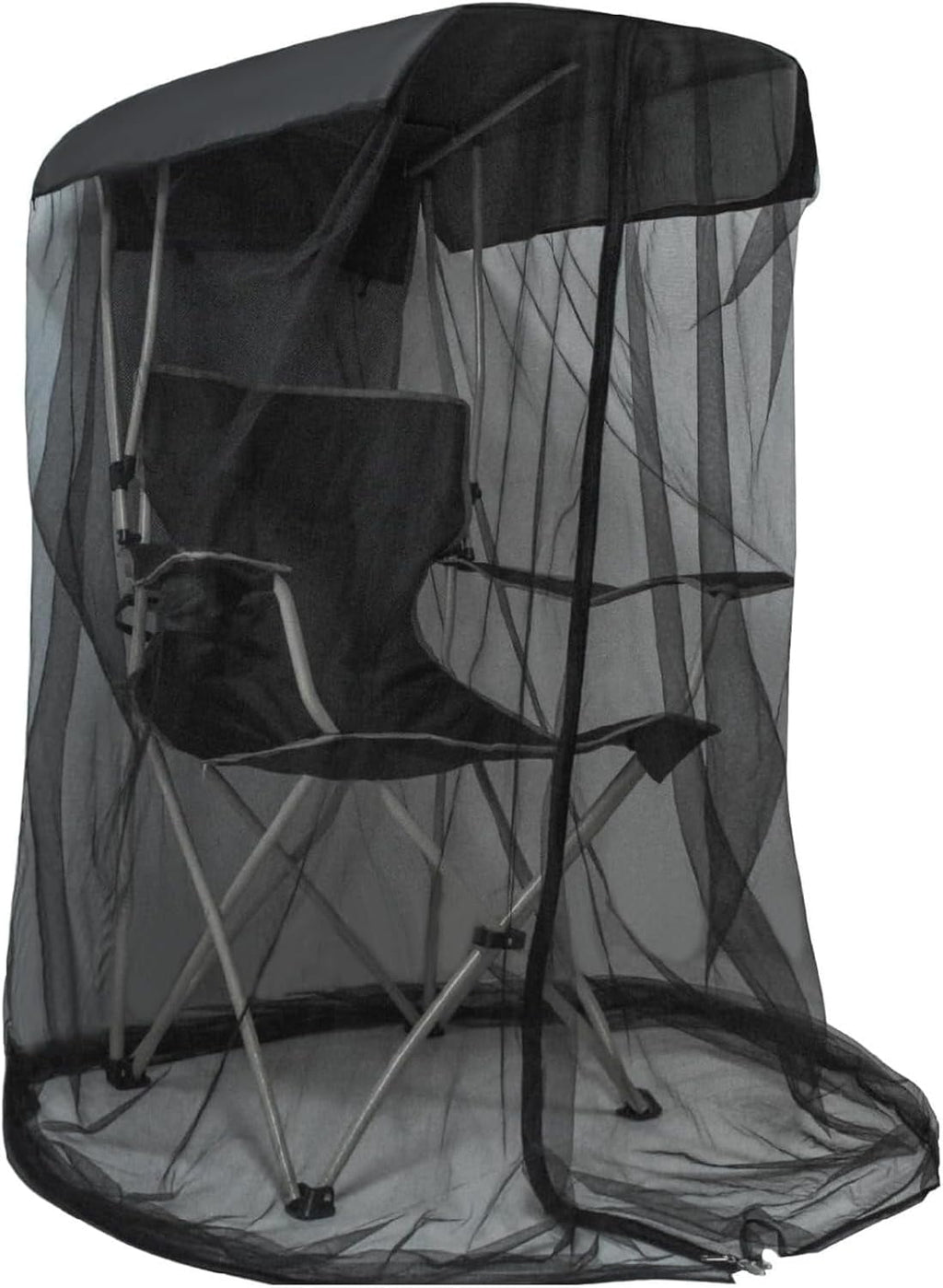 63-inch Tall Mosquito Net Cover for Awning Chair Insect Barrier Mosquito Mesh Tent Black Chair Mosquito Net with Zipper Opening 35 x 32-inch Waterproof Roof for Fishing Outdoor Camping Chairs