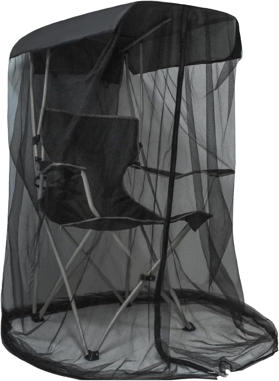 63-inch Tall Mosquito Net Cover for Awning Chair Insect Barrier Mosquito Mesh Tent Black Chair Mosquito Net with Zipper Opening 35 x 32-inch Waterproof Roof for Fishing Outdoor Camping Chairs
