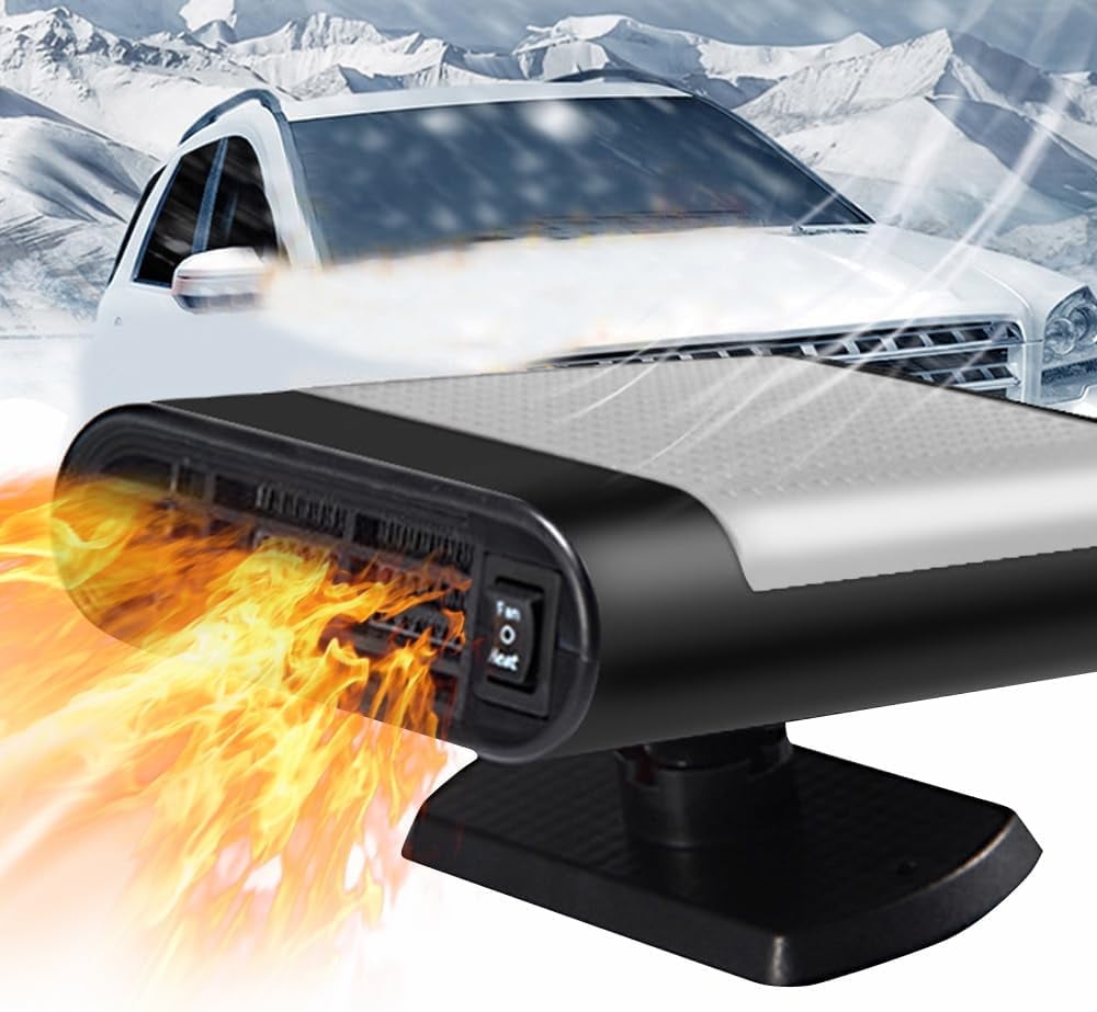 2 in 1 Auto Heater Fan Portable Car Heater Automotive Cooling Fan Rotatable Car Defroster Fast Heating Defrosts Defogger Vehicle Heat Cooling Fan Auto Heater