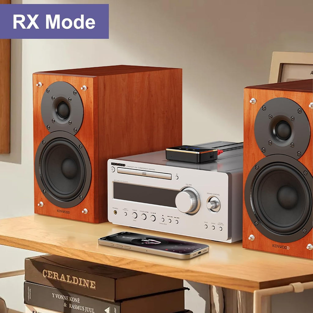 Bluetooth Audio Adapter Bluetooth 5.4 Transmitter Receiver Support U Disk TF Cards Optical/RCA/Aux LED Display Bluetooth Receiver for TV Home Stereo Adapter