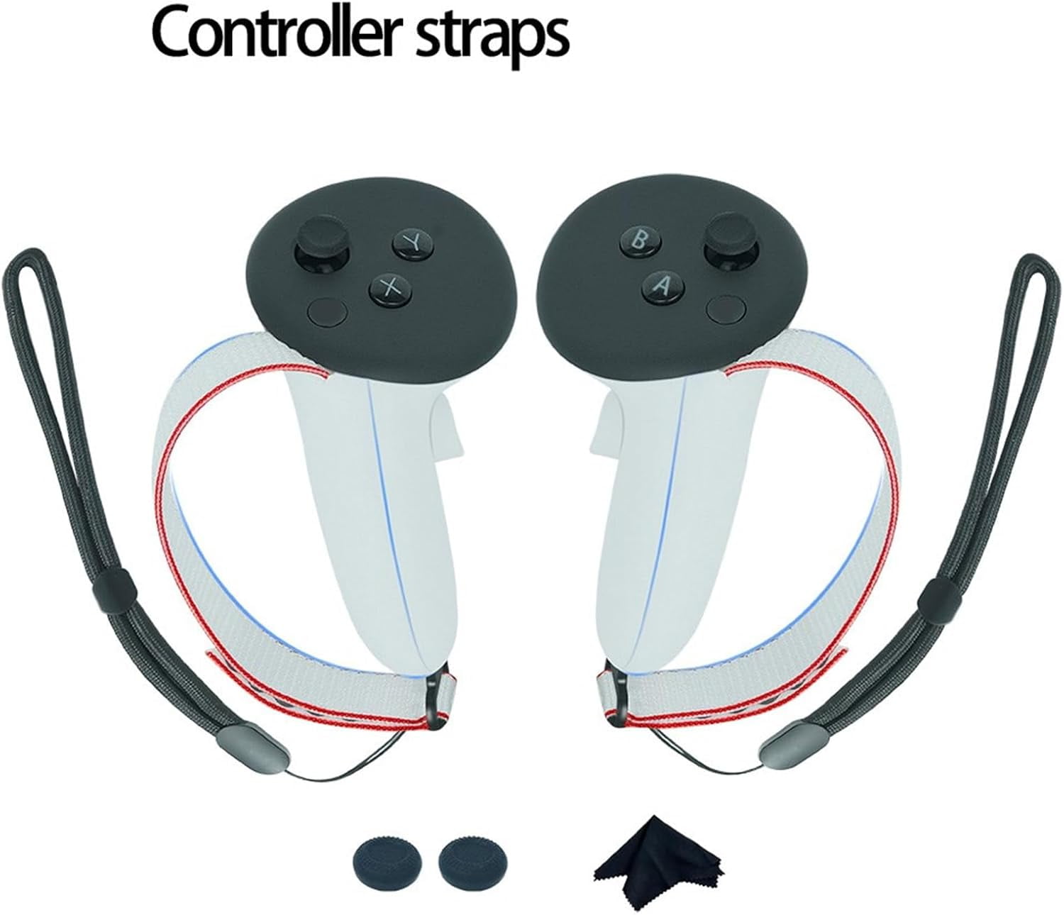Replacement Controller Grips Straps for Meta Quest 3S Adjustable Hand Straps for Quest 3 Controller Comfortable and Easy to Install with 2 Thumb Grip Caps
