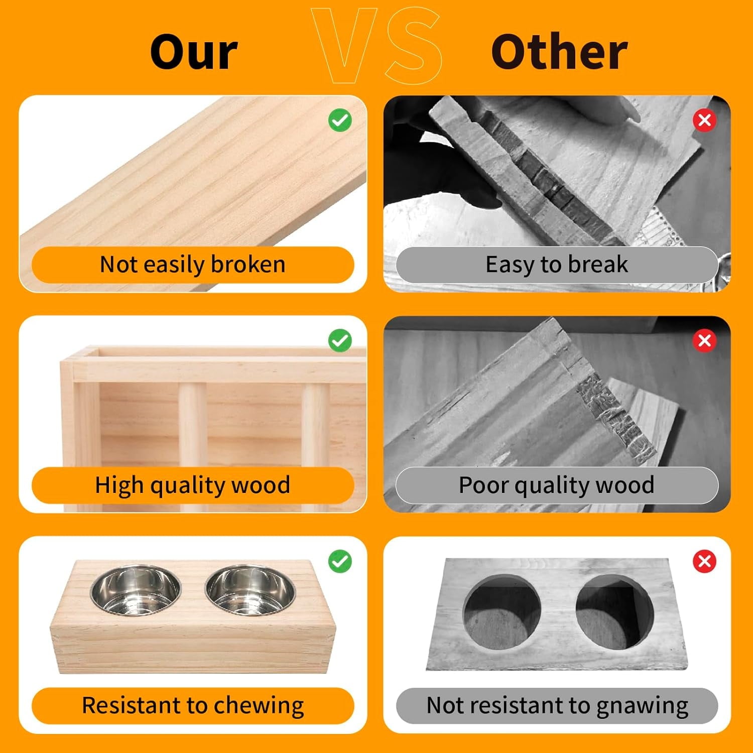 Rabbit Hay Feeder 3 in 1 Wooden Hay Feeder with Litter Box And 2 Bowls Rack Hay Holder for Guinea Pig Chinchillas Hamster Dwarf Rabbit