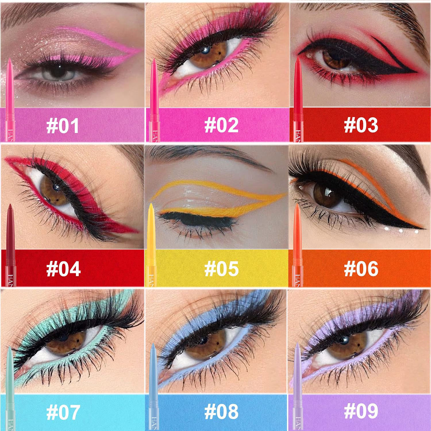 20 Colors Waterproof Eyeliners Set, Natural Long Lasting Matte Glitter Eye Shadow Highlight Pen for Women Mother's Day Gifts