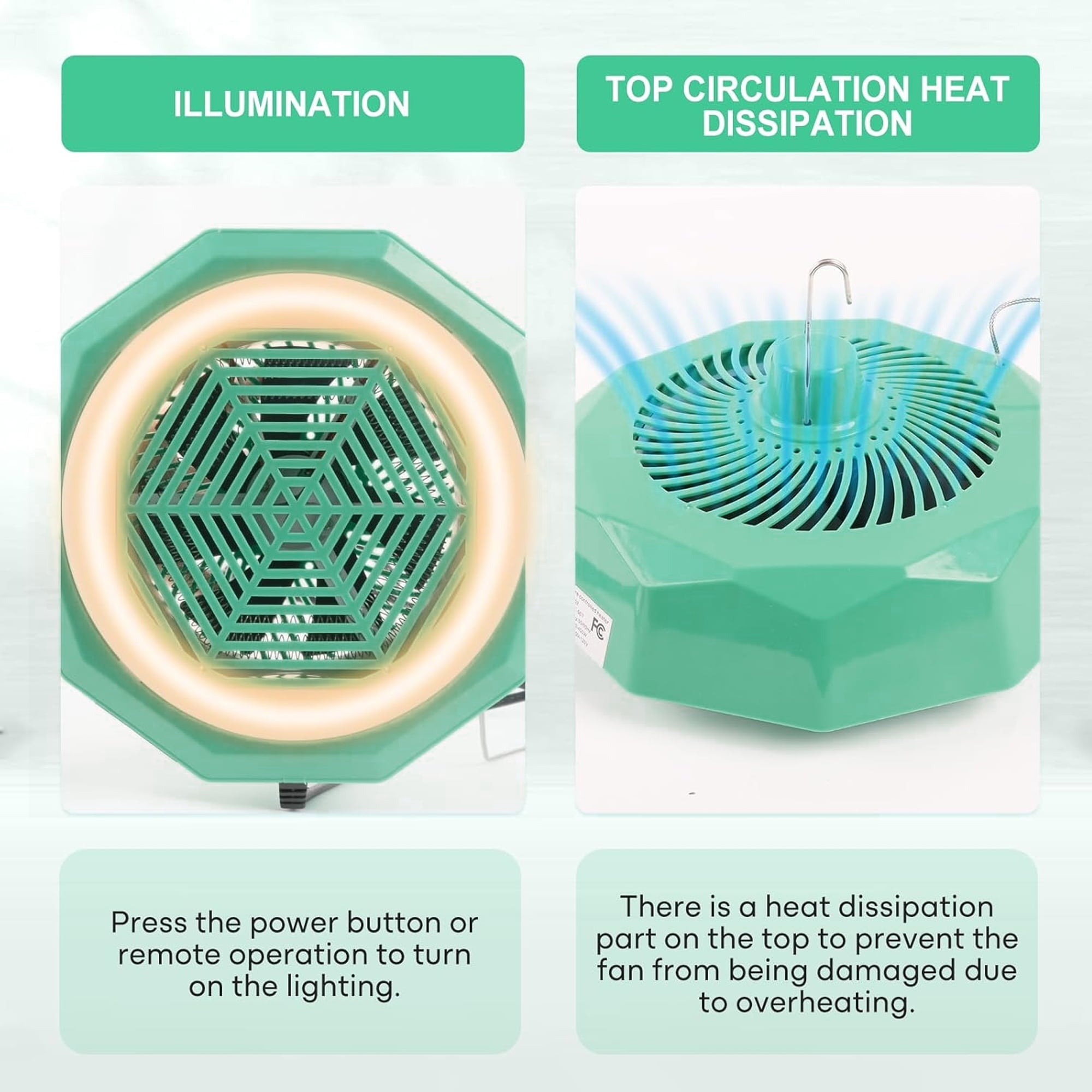 Chicken Coop Heater Chicken Brooder Heater with Circulation Fan Power Adjustment Poultry Heating Fan Radiant Heat Chicken Heater Pet Cage Warmer for Poultry Chicken Pet Dog