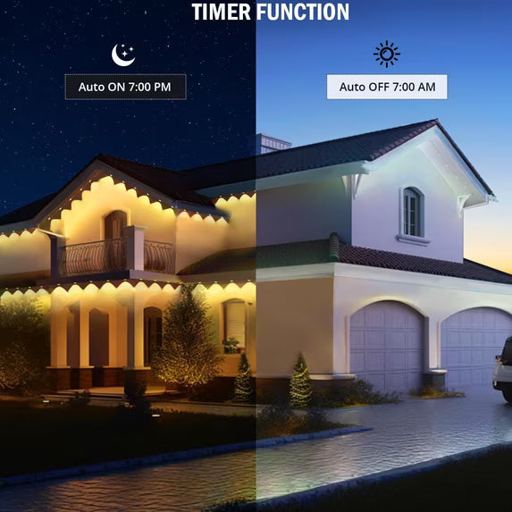 Permanent Outdoor Lights 54FT RGB Christmas Outdoor Lights, 36 LED Ground Lights, IP67 Waterproof Eaves Lights with Remote & App,Color Changing Decorations Lights for Roof Garden Yard