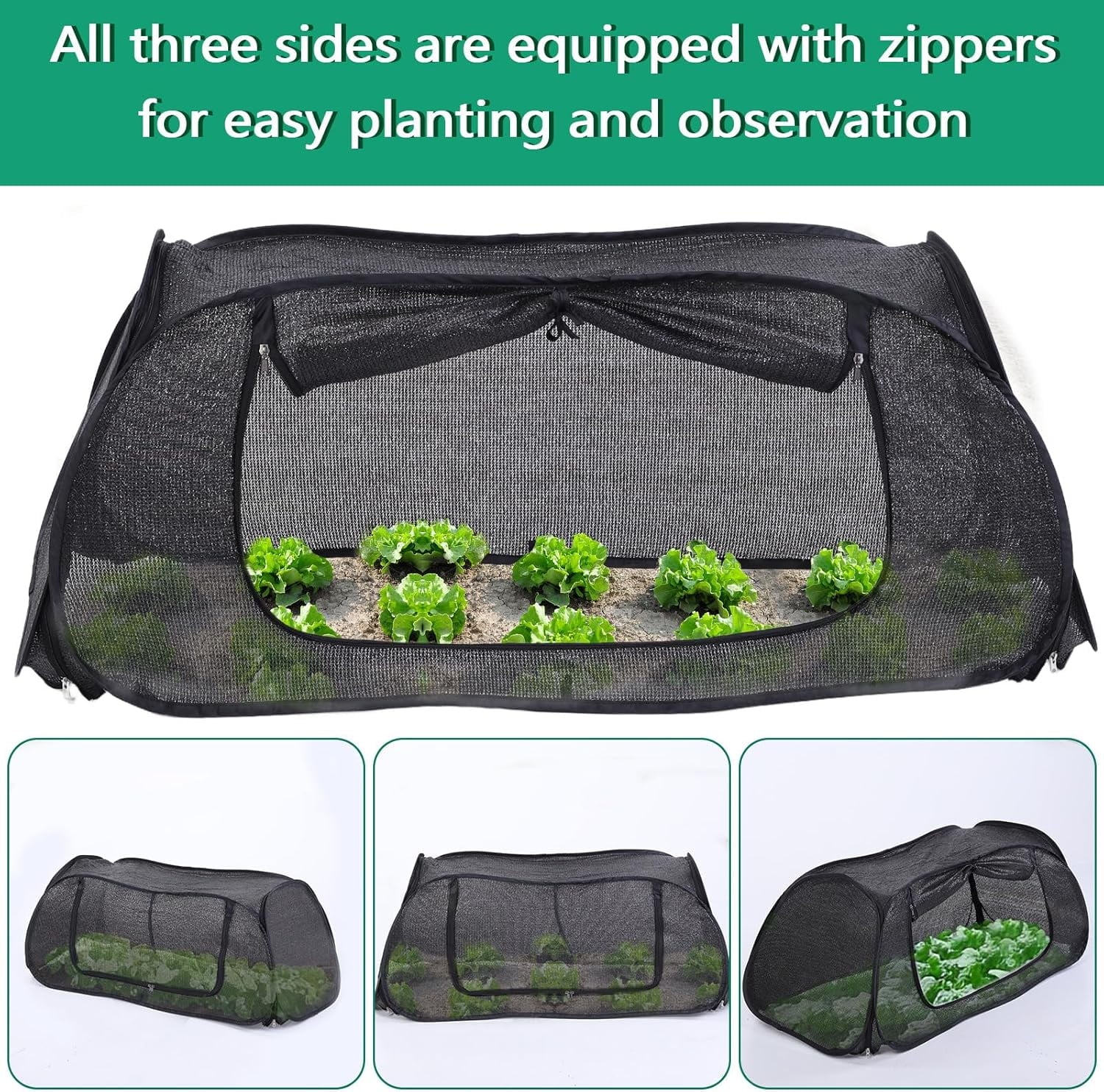 Garden Cover for Raised Flower Beds Garden Covers with Roll-up Zipper Door Plant Covers for Raised Garden Bed Freeze Protection Greenhouse Cover for Protecting Seedlings Fruits Vegetable Rows