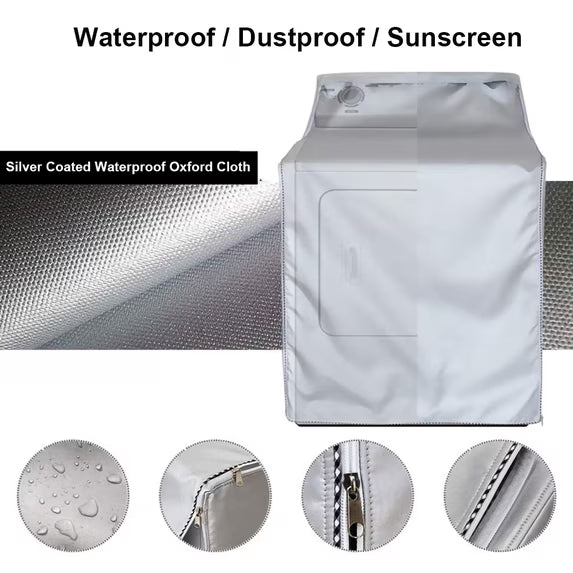 Washer and Dryer Cover, Zipper Design Wash Machine Cover, Waterproof Dust-proof Moderately Sunscreen - W29”x D28”x H43”