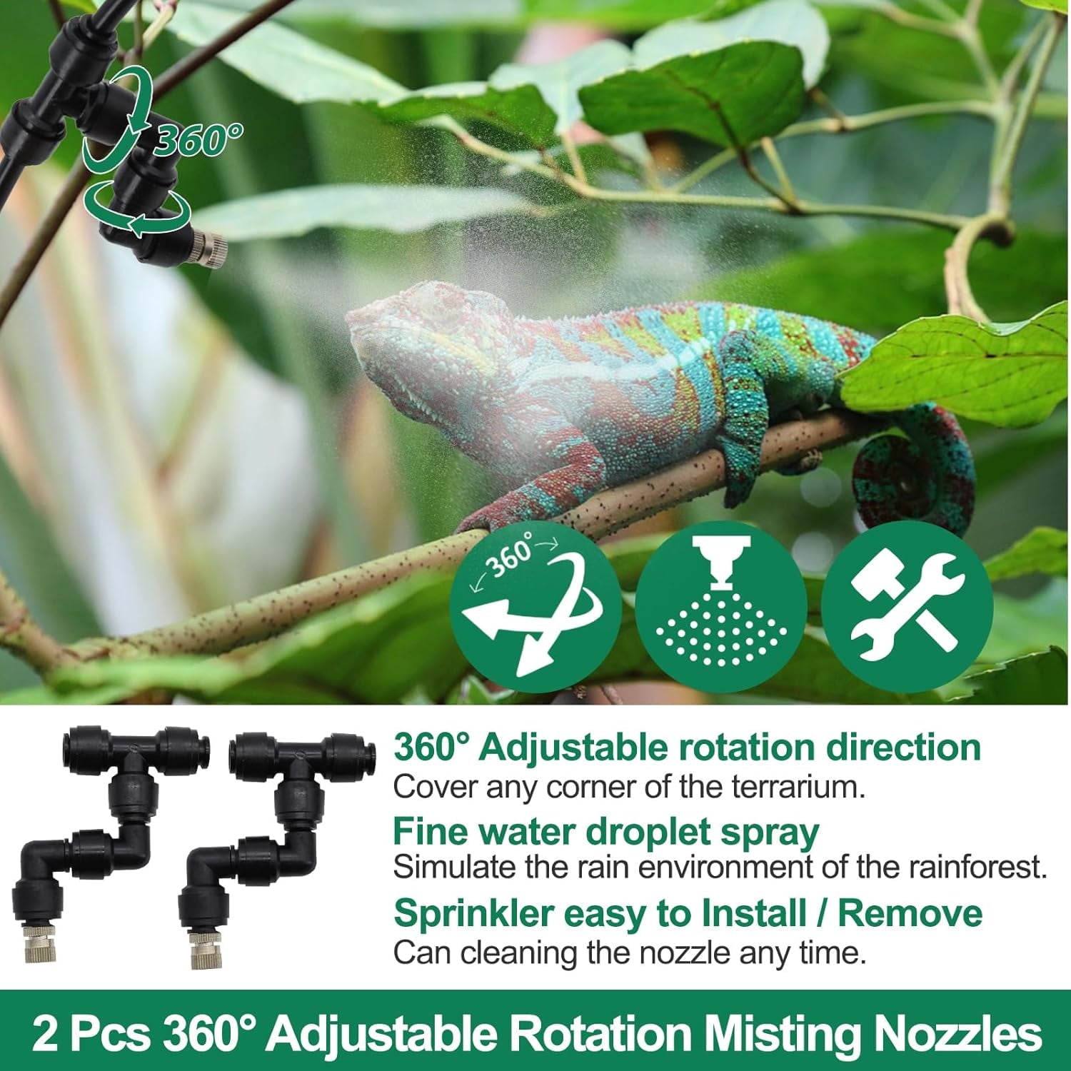 Reptile Fogger Reptile Humidifiers Misting System Automatic with Timer Spray Kit for Rainforest Plants Amphibian