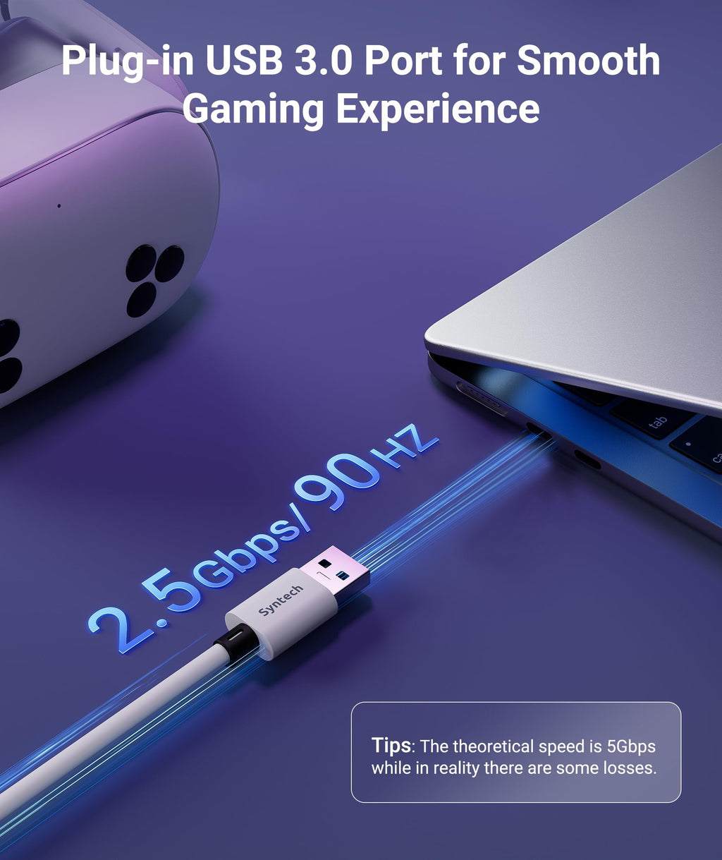 VR Link Cable with Charging 16FT Compatible with Oculus/Meta Quest 3S/3 Accessories Quest2/Pro Pico4 Link Cable for SteamVR Charge & Link Simultaneously