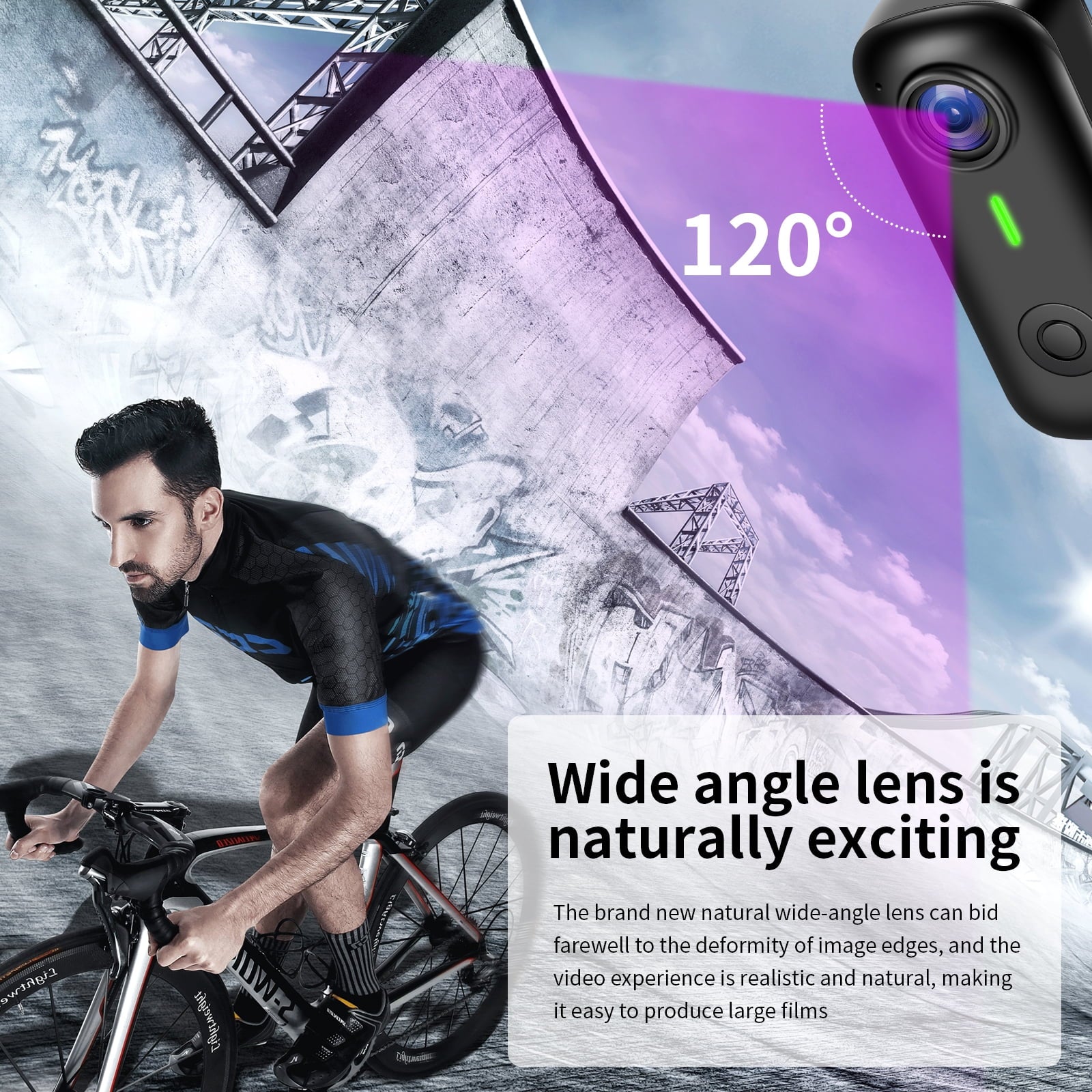 Mini Body Camera Wearable Action Body Cam with Audio & Video- Thumb Hands Free Waterproof Recording Wearable Cameras - for Work Travel Pet Walk Swim(Black)