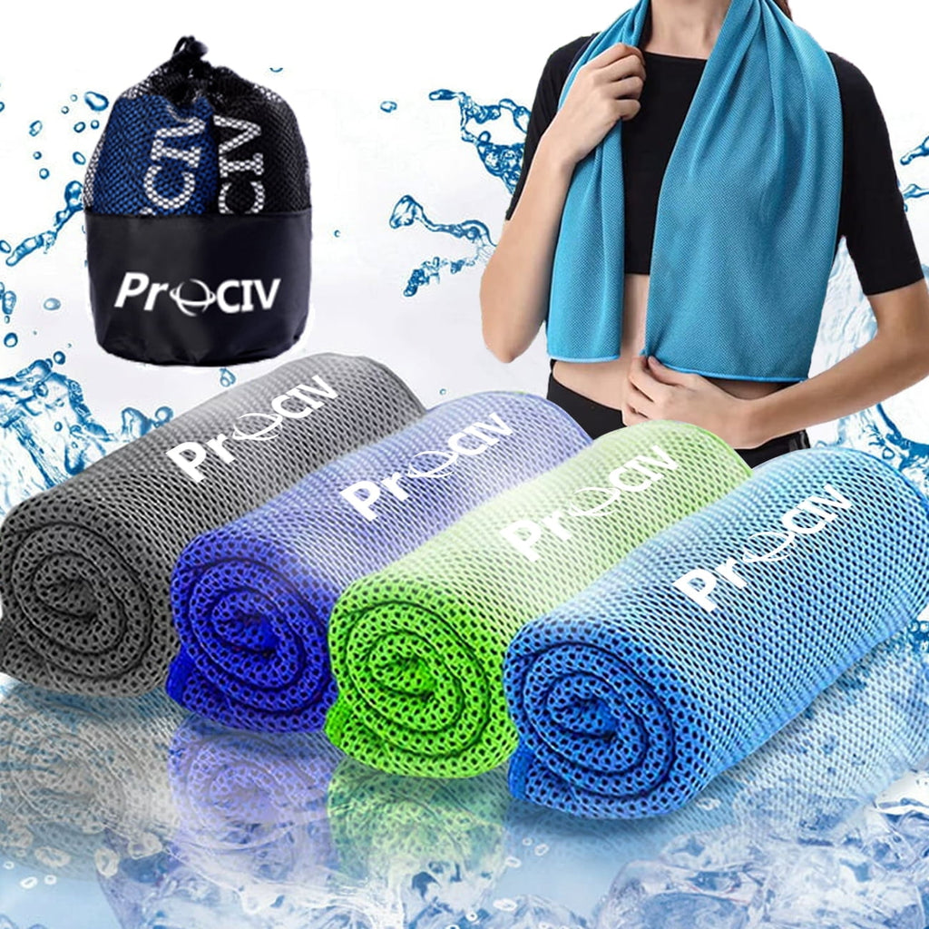 4 Pack Cooling Towels Ice Towel for Neck and Face Soft Breathable Chilly Microfiber Keep Cool Towels for Yoga Gym Fitness Camping Running Workout & More Activities 40 x 12