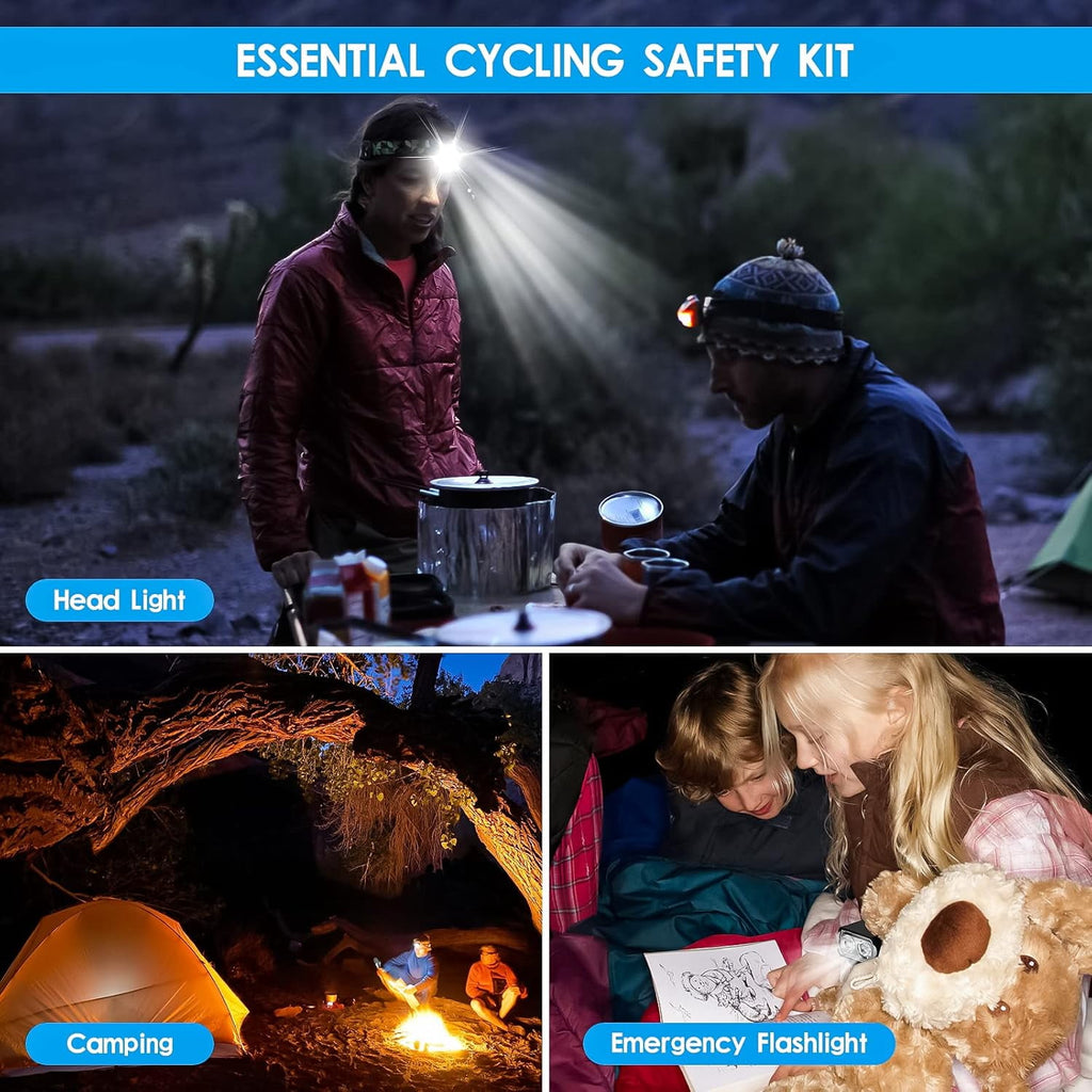Bike Light Set with Bike Horn Alarm Remote Control Bike Tail Light with Turn Signals Bike Headlight for Night Riding Rechargeable Rear and Front Bike Light