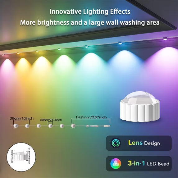 Permanent Outdoor Lights 100FT RGB Christmas Outdoor Lights, 72 LED Ground Lights, IP67 Waterproof Eaves Lights with Remote&App,Color Changing Decorations Lights for Roof Garden Yard