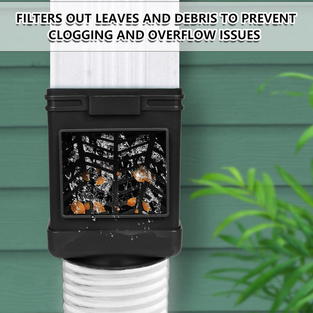 Downspout Filter 2 Pack Downspout Leaf Filter Gutter Downspout Screen 2 ×3 and 3 ×4 Drainpipe Filter Downspout Cleanout Leaf Removers Brown
