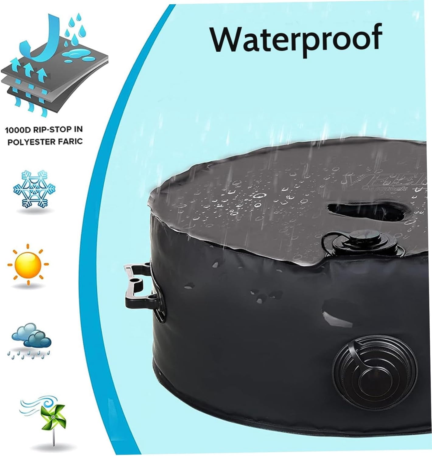 Umbrella Base Weight Water Bag Weatherproof Fillable Heavy Duty Weight Bag for Outside Umbrella Stand Water Weights for Umbrella Stand Furniture Leg Weights Up to 25 lbs