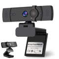 4K Webcam for PC Webcam with Microphone 4K UHD Video Calling Computer Camera with Privacy Cove for Computer/Laptop/Desktop Dual Noise-Canceling Microphones