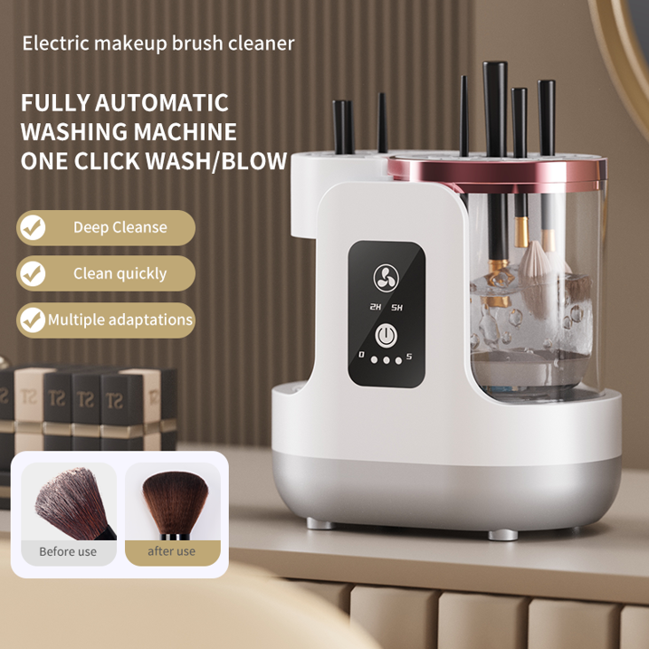 Wiher Electric Makeup Brush Cleaner, Machine With Makeup Brush Dryer-Holder-Portable Automatic USB Cosmetic Brushes Cleaner Tool for All Size Beauty Makeup Brush Set, Contour, Eyeshadow, Blush Brush