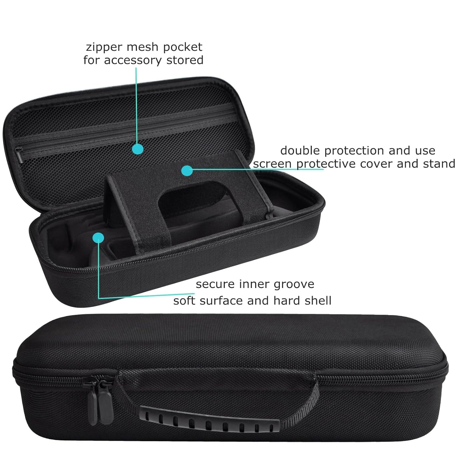 Carrying Case Accessories Set for PlayStation Portal Hard Carrying Case with Clear Protective Cover Case 2 Screen Protector and 4 Thumb Grip