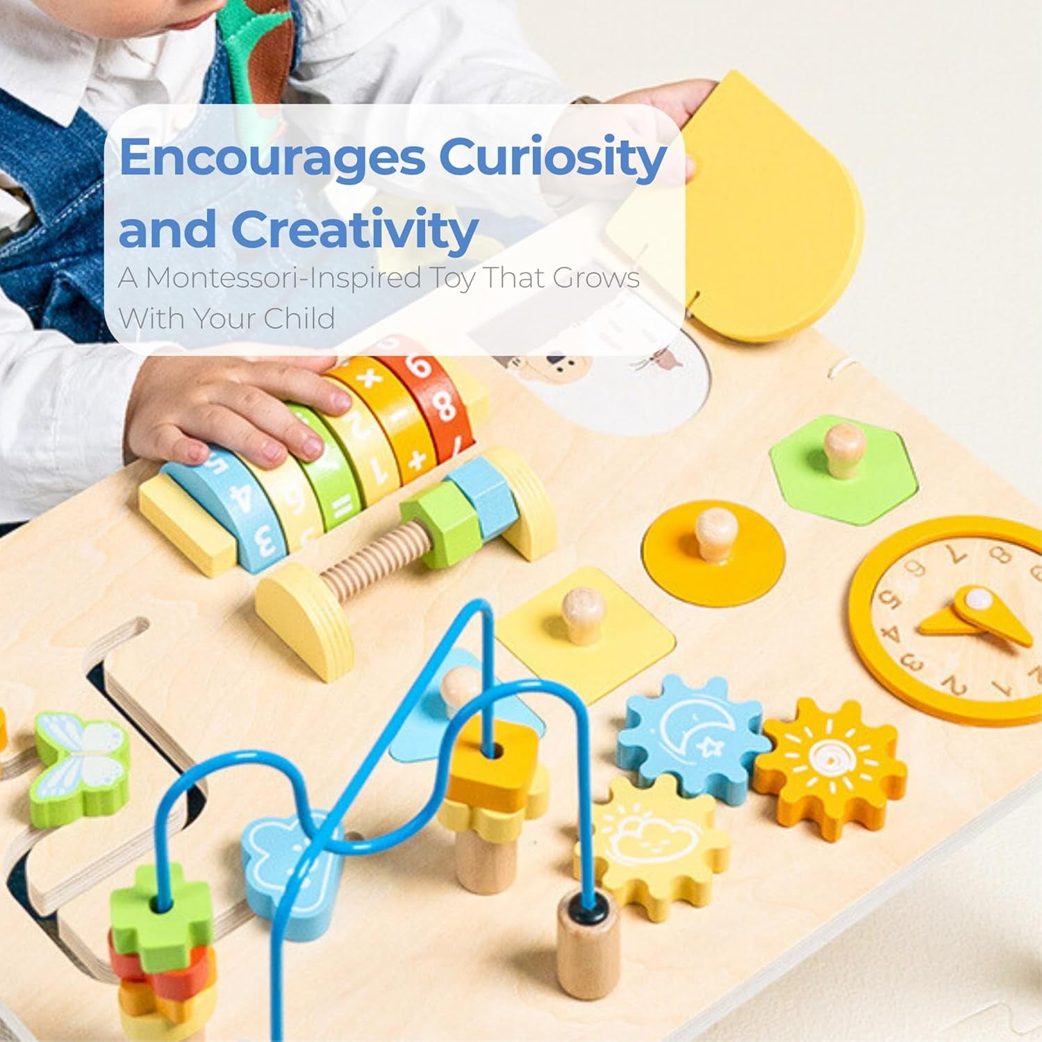 Montessori Activity Table Activity Table for Baby with Shape Sorter Math Game Baby Sensory Toy Learning Toys Standing toys for 1+ year old Kids First Birthday Gift