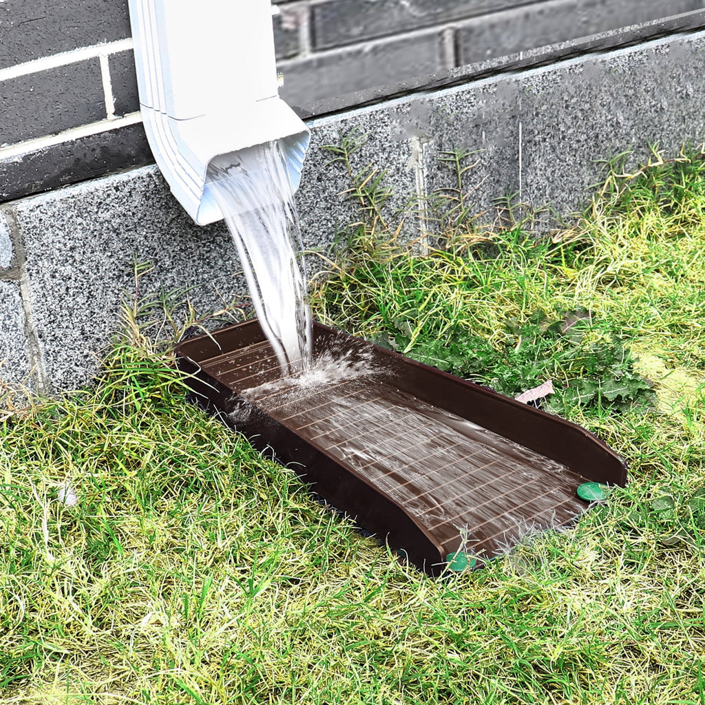 Gutter Downspout Splash Block 4 PCS Rain Gutter Guard Downspout Extensions 16 Drain Gutter Guard Diverter Fixable Rainwater Drainage to Protect House Foundations Foundation Water Diverter Black