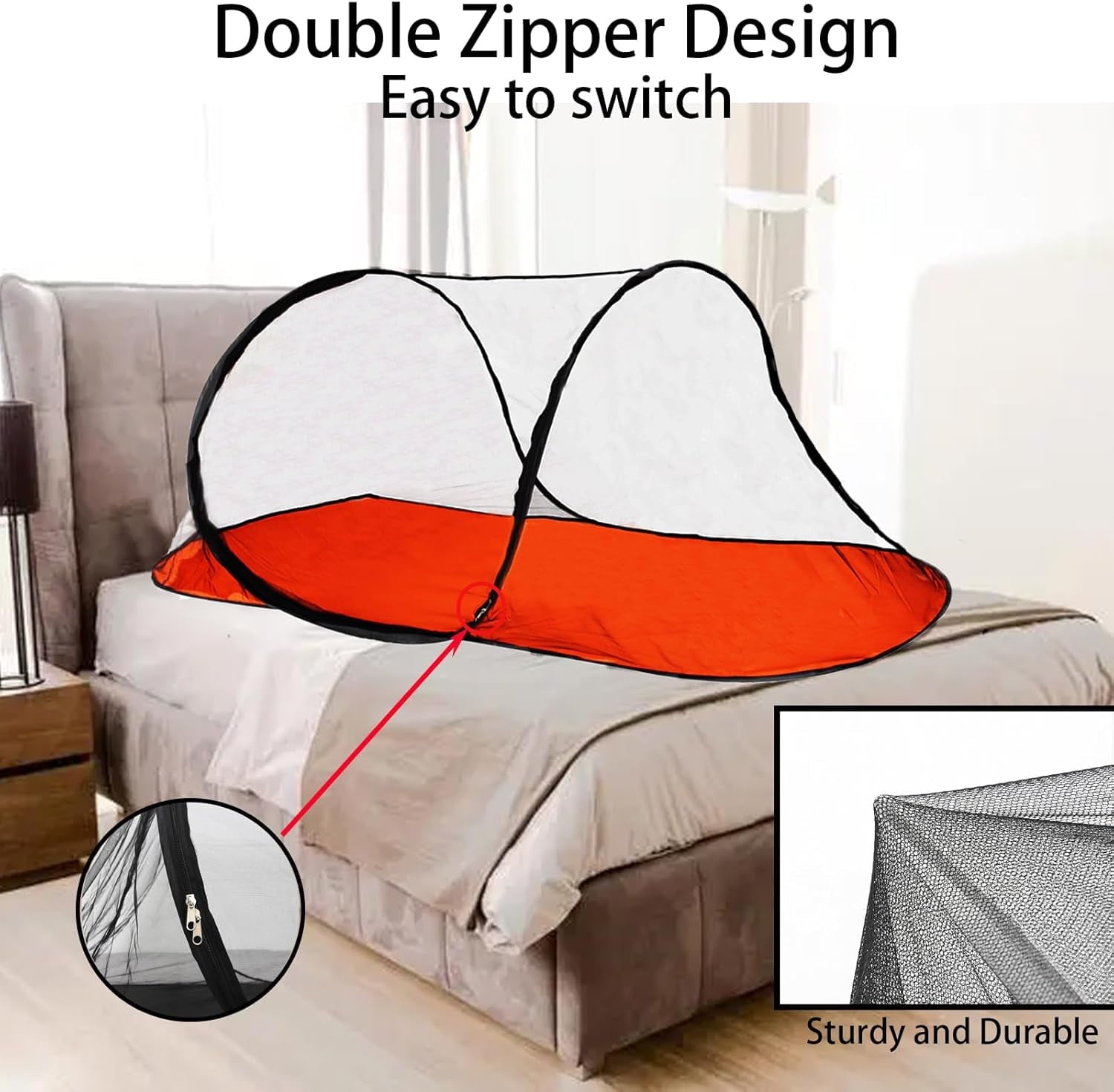 AmzDoer Mosquito Tent with Bottom Portable Foldable Mosquito Net for Outdoor Foldable Mosquito Net for Camping Personal Insect-Proof Canopy Mosquito Net for Bed Camping Travel Patio Suitable