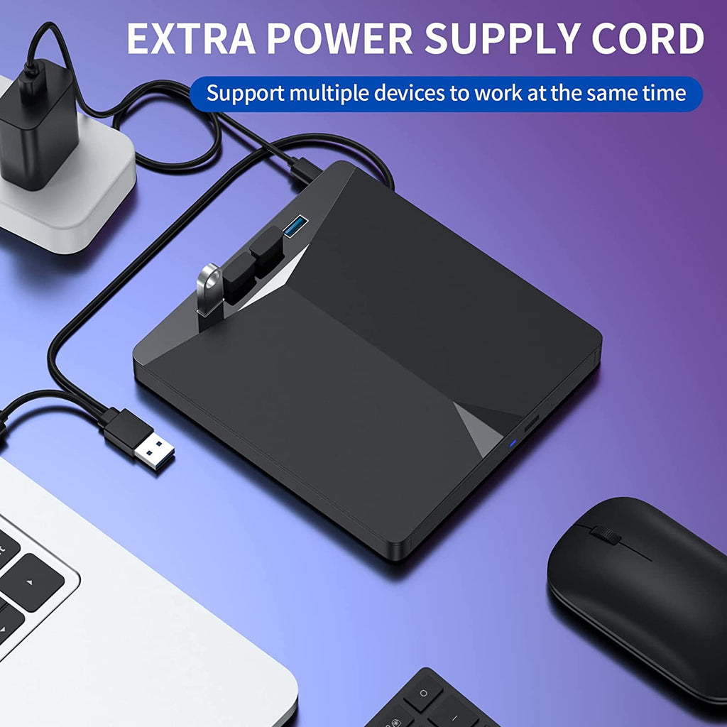 USB External CD DVD Drive for Laptop USB 3.0 DVD Player Portable CD/DVD Burner CD ROM External DVD Drive for Laptop Compatible with Laptop Desktop PC Windows 11/10/8/7 Linux Mac OS