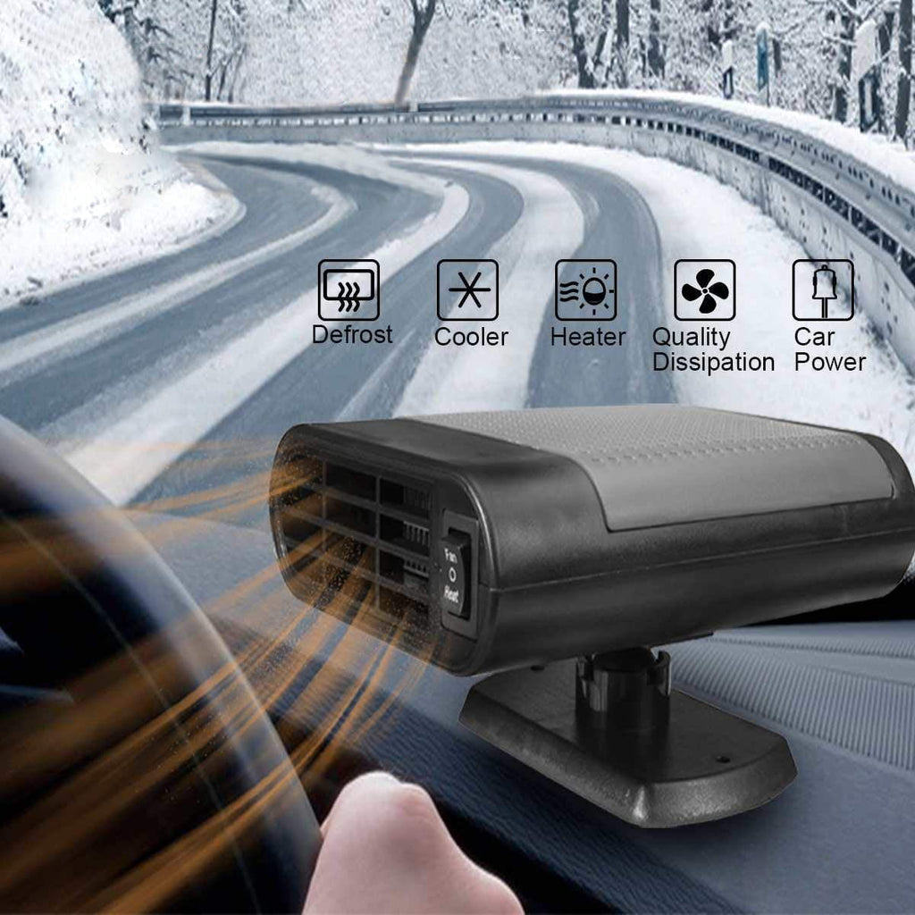 2 in 1 Auto Heater Fan Portable Car Heater Automotive Cooling Fan Rotatable Car Defroster Fast Heating Defrosts Defogger Vehicle Heat Cooling Fan Auto Heater