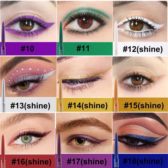 20 Colors Waterproof Eyeliners Set, Natural Long Lasting Matte Glitter Eye Shadow Highlight Pen for Women Mother's Day Gifts