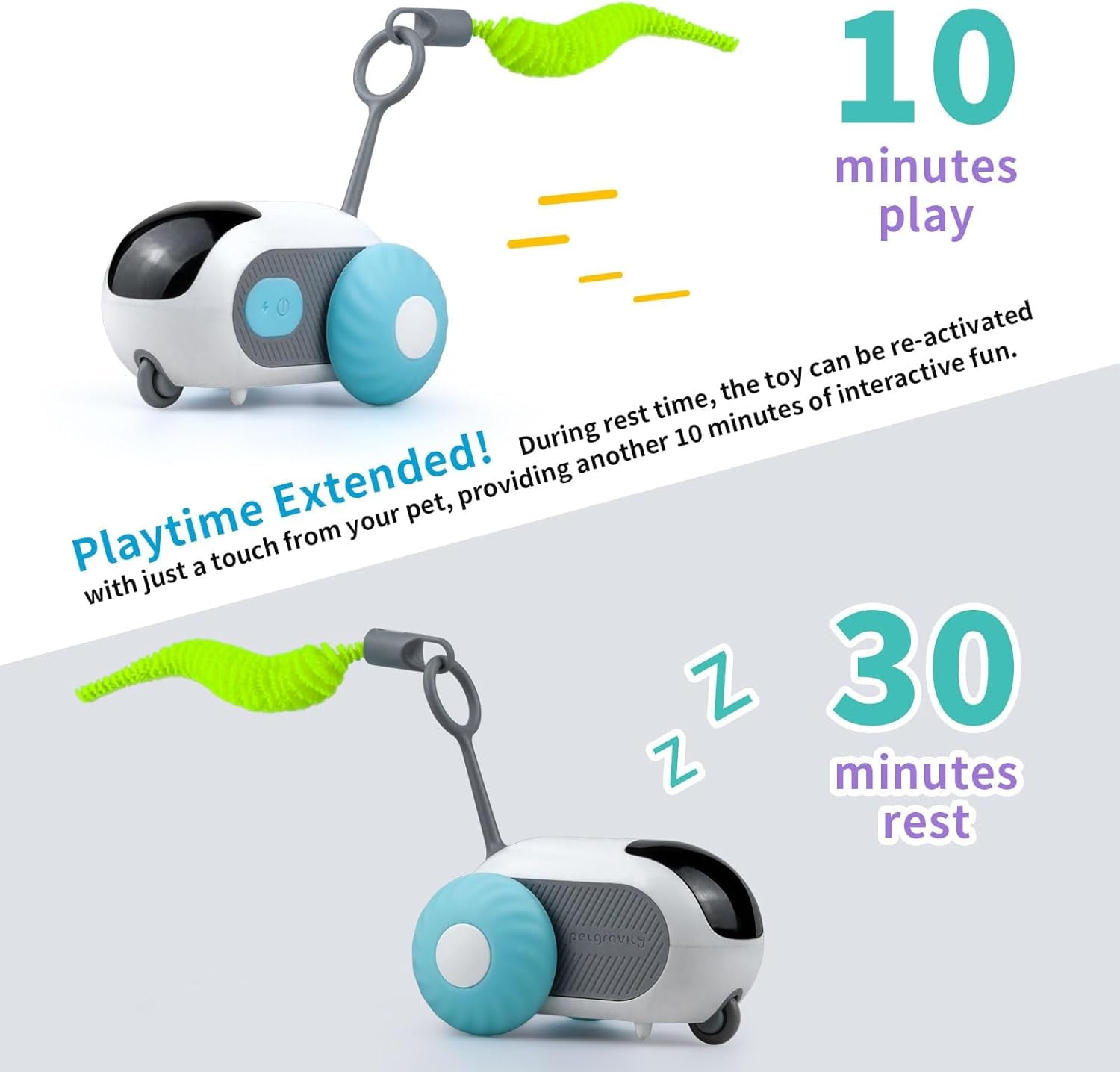 Interactive Cat Toy Cat Toys for Indoor Cats with 2-Speed Adjustment Remote Control & USB Rechargeable Automatic Cat Exercise Toys for Bored Indoor Adult Cats Kittens