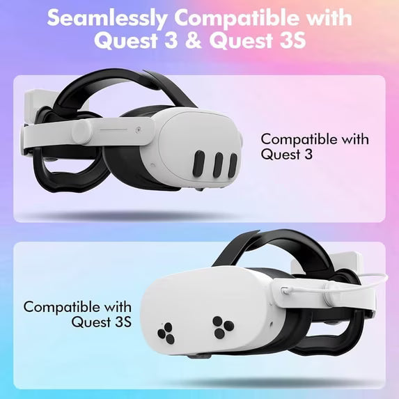 Battery Head Strap for Meta Quest 3S/Quest 3, 5000mAh Rechargeable Battery Head Strap to Extend Playtime, Adjustable Strap Enhanced Support and Balance in VR