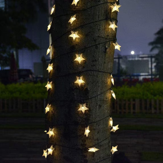 Solar String Lights Outdoor Christmas Star String Lights, 39ft 100LED Waterproof Christmas String Lights for Gardens Patio Landscape Xmas Tree Decorations