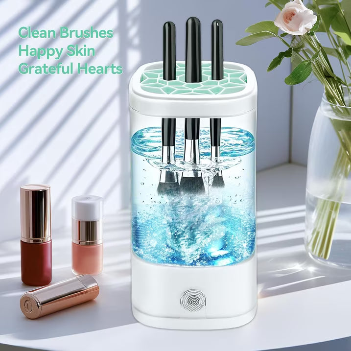 Wiher Makeup Brush Cleaner, Electric Makeup Brush Cleaner Machine with Touch Screen Quiet Design, 8000 RPM Deep Clean & Fast Drying for All Size Brushes and Sponges, Gift for Women and Wife