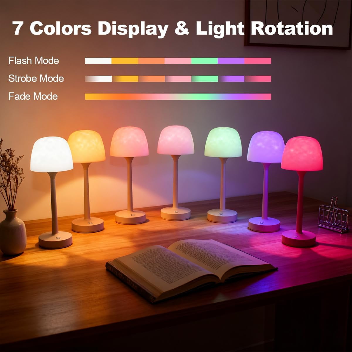 Dual-Mode Ambient Lamp Waterproof Shower Lamp with 16 Color Ocean Wave Projector Rechargeable Shower Light with Touch & Remote Control Cordless Light for Inside Shower/Bathtub