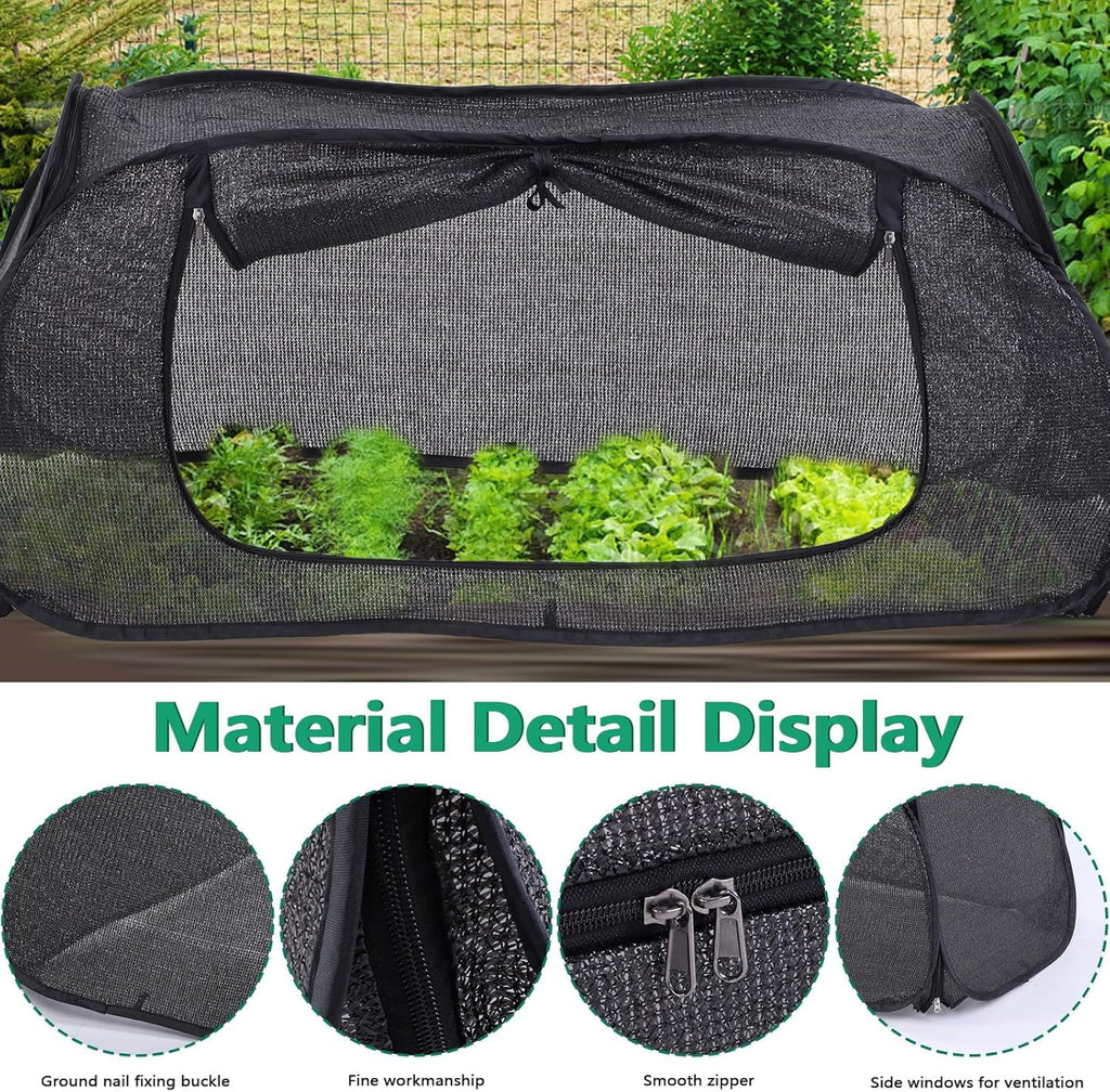 Garden Cover for Raised Flower Beds Garden Covers with Roll-up Zipper Door Plant Covers for Raised Garden Bed Freeze Protection Greenhouse Cover for Protecting Seedlings Fruits Vegetable Rows