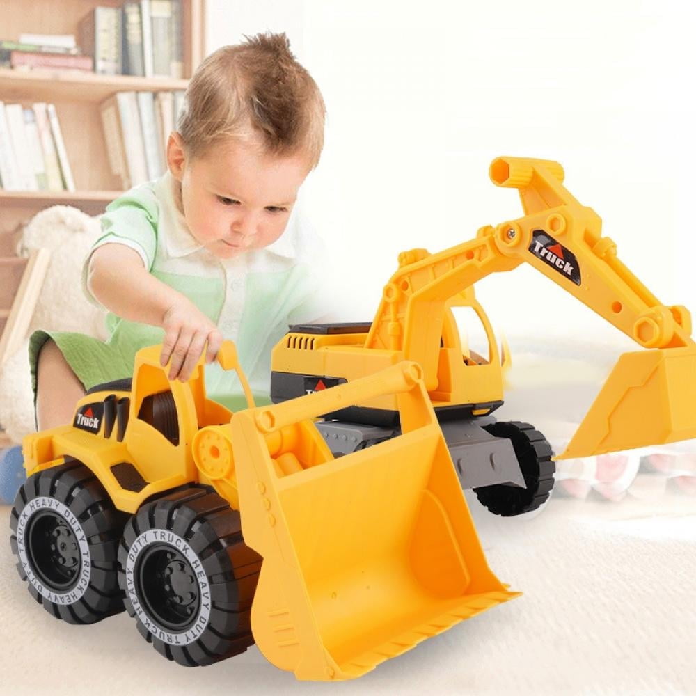 Engineering Construction Vehicle Set 3Pcs construction Play Car Toy Outdoor Sandbox Car Toys for Kids Ages 2 & up Dump Truck Loader Excavator Best Birthday Gifts for Kid