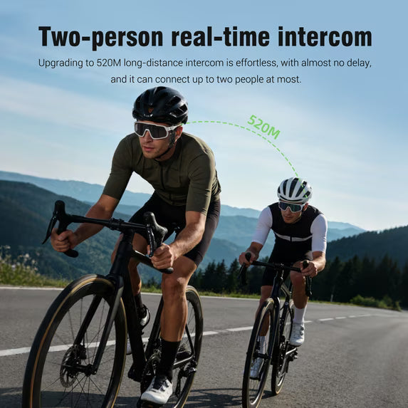 Bike Bluetooth Headset, 2 Way Helmet Intercom Communication System, Wireless Noise Cancellation Intercom, Music Sharing, 500m Intercom, IPX5 Waterproof