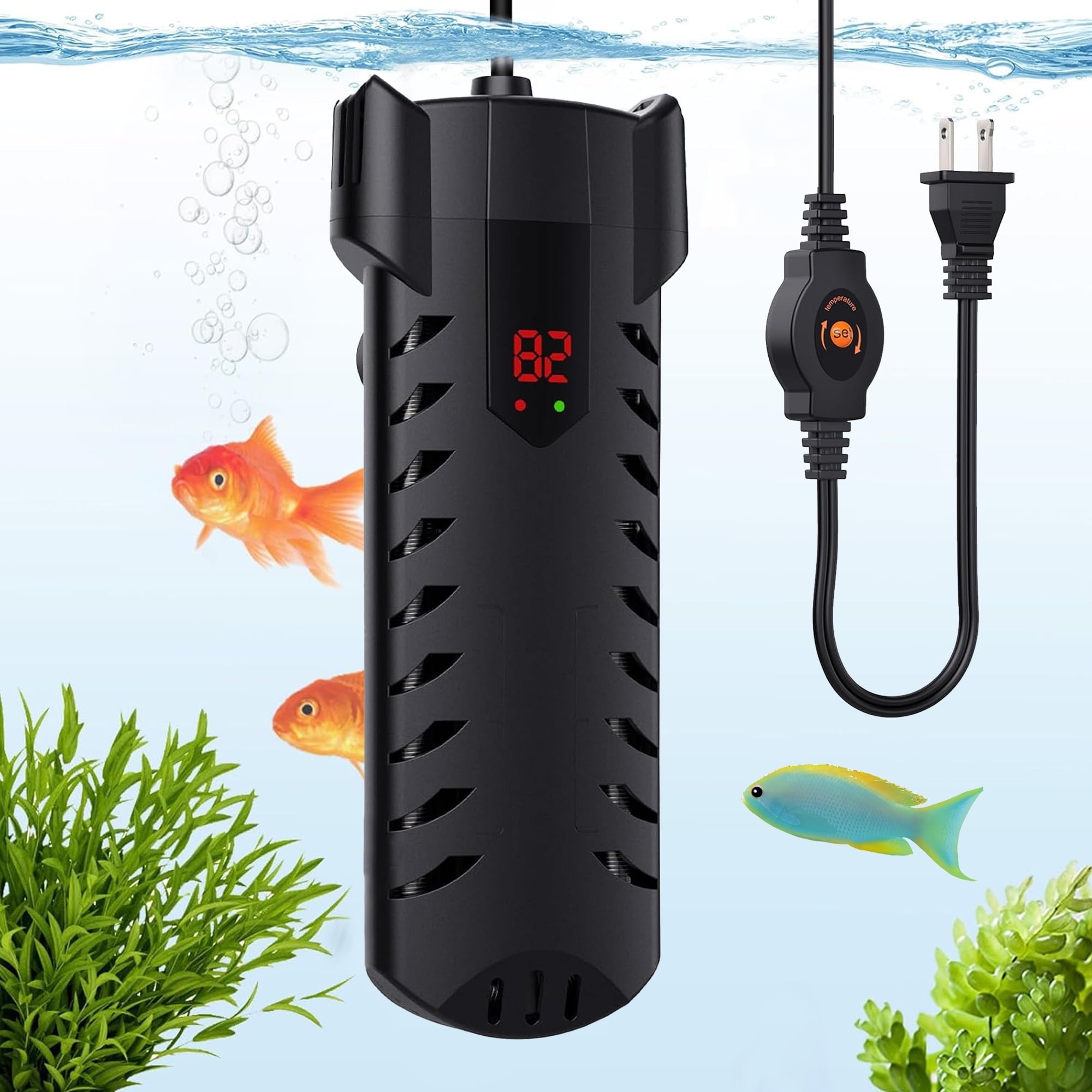 Aquarium Heater Submersible Aquarium Heater Adjustable Constant Temperature Control System Betta Turtle Fish Tank of 78℉ For Betta Fish Turtle Heater Freshwater and Saltwater