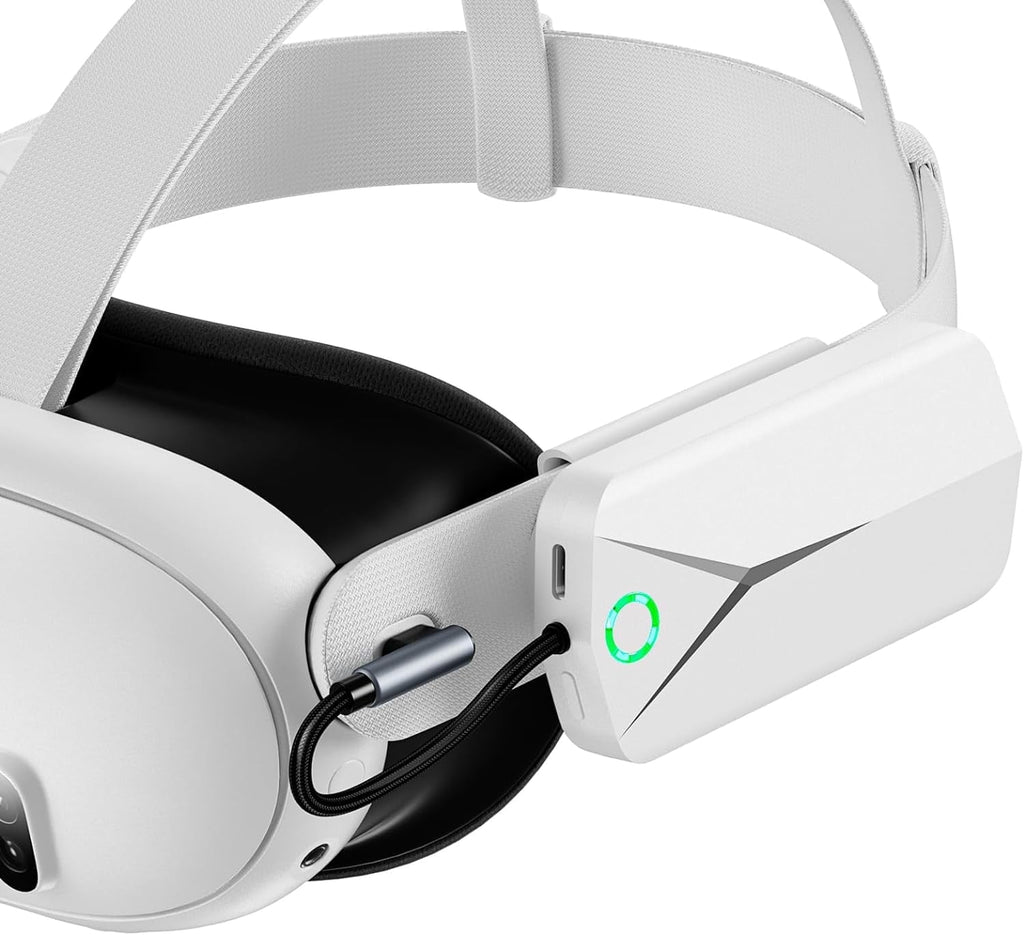 Battery Pack for Oculus Quest 3 and 2 5000mAh Extended Battery Charger Compatible with Meta Oculus Quest 2/3 Original Strap and Elite Strap Lightweight VR Accessories for Extra 2-4H Playtime